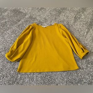 Puffed Sleeve Yellow Blouse